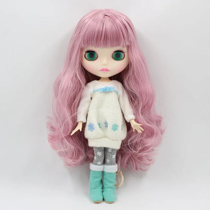ICY DBS blyth doll 1/6 toy bjd joint body mix pink Hair white skin joint body gift 1/6 30cm nude doll anime