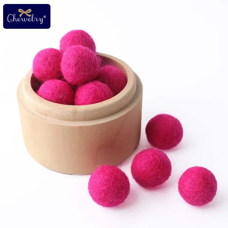100PCS 20mm 100% Wool Felt Balls DIY Balls Hanging Accessories Candy Color Pom Pom Ball For Kids Party Crafts Children's Toys