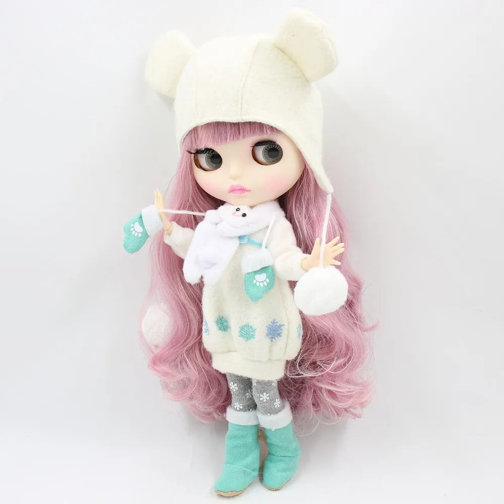 ICY DBS blyth doll 1/6 toy bjd joint body mix pink Hair white skin joint body gift 1/6 30cm nude doll anime