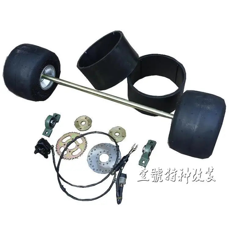 DIY Four Wheel GO KART KARTING ATV UTV Buggy Brake Disc Rotors Sprocket 85CM Rear Axle With 5 Inch Wheel Tires