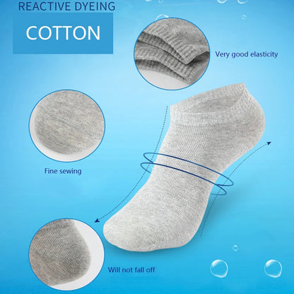 Men Summer Boat Socks Large size 44,45,46,47,48 Black Breathable Fashion Black Male Cotton Socks Men short Big New 10 Pairs