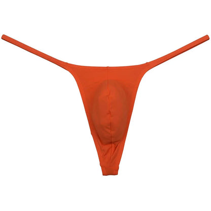Soft Men's Close-fitting Pouch String Bulge Smooth Thong Minimal Coverage T-back Jock Strap Underwear