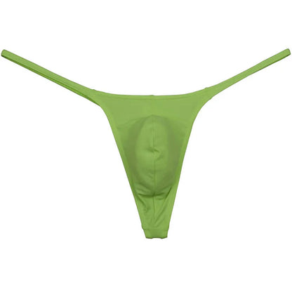 Soft Men's Close-fitting Pouch String Bulge Smooth Thong Minimal Coverage T-back Jock Strap Underwear
