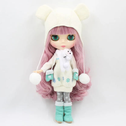 ICY DBS blyth doll 1/6 toy bjd joint body mix pink Hair white skin joint body gift 1/6 30cm nude doll anime