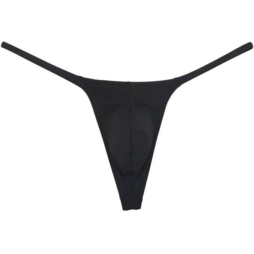 Soft Men's Close-fitting Pouch String Bulge Smooth Thong Minimal Coverage T-back Jock Strap Underwear