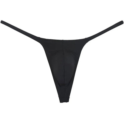 Soft Men's Close-fitting Pouch String Bulge Smooth Thong Minimal Coverage T-back Jock Strap Underwear