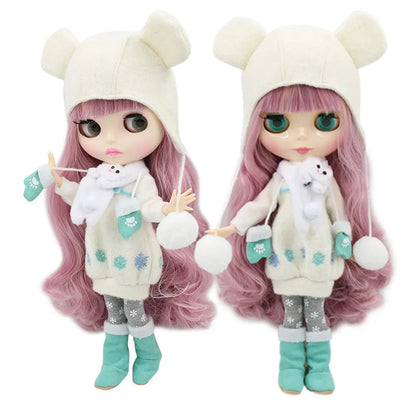 ICY DBS blyth doll 1/6 toy bjd joint body mix pink Hair white skin joint body gift 1/6 30cm nude doll anime