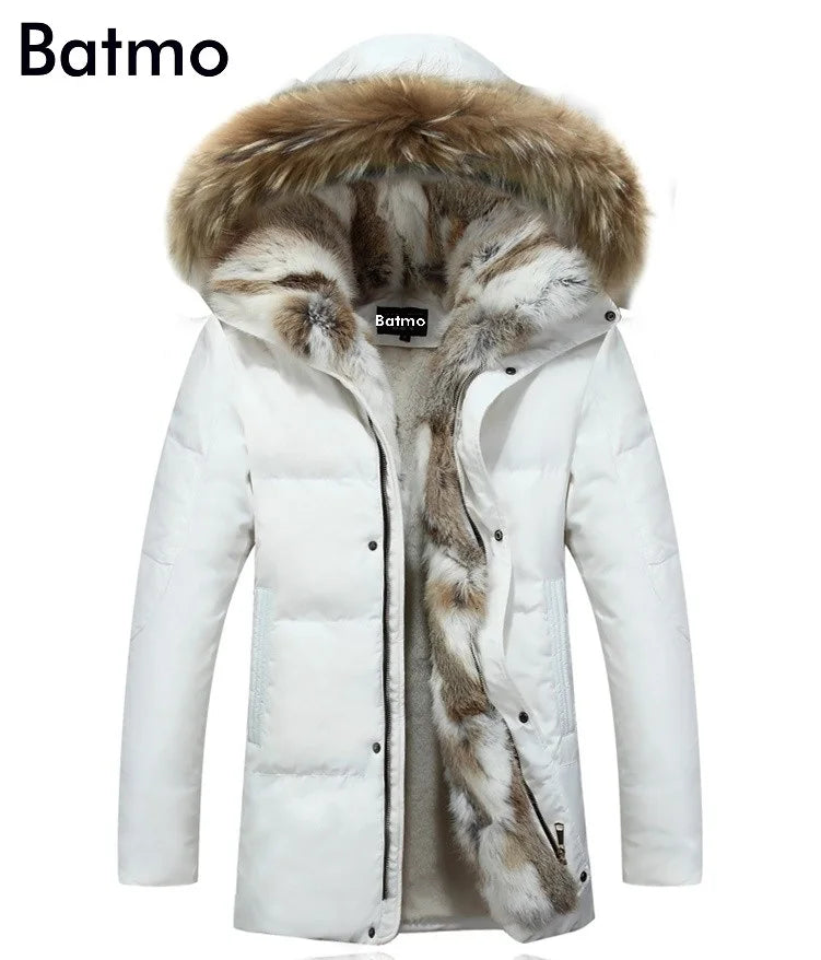 2025 winter High Quality duck down jacket men coat parkas thick Liner male Warm Clothes Rabbit fur collar ,PLUS-SIZE 828