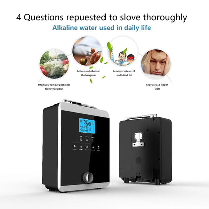 Hight Quality Water Ionizer Machine Produces pH 3-11.0 Alkaline Acid Up to -800mV ORP Auto-Cleaning LCD Touch Water Filter