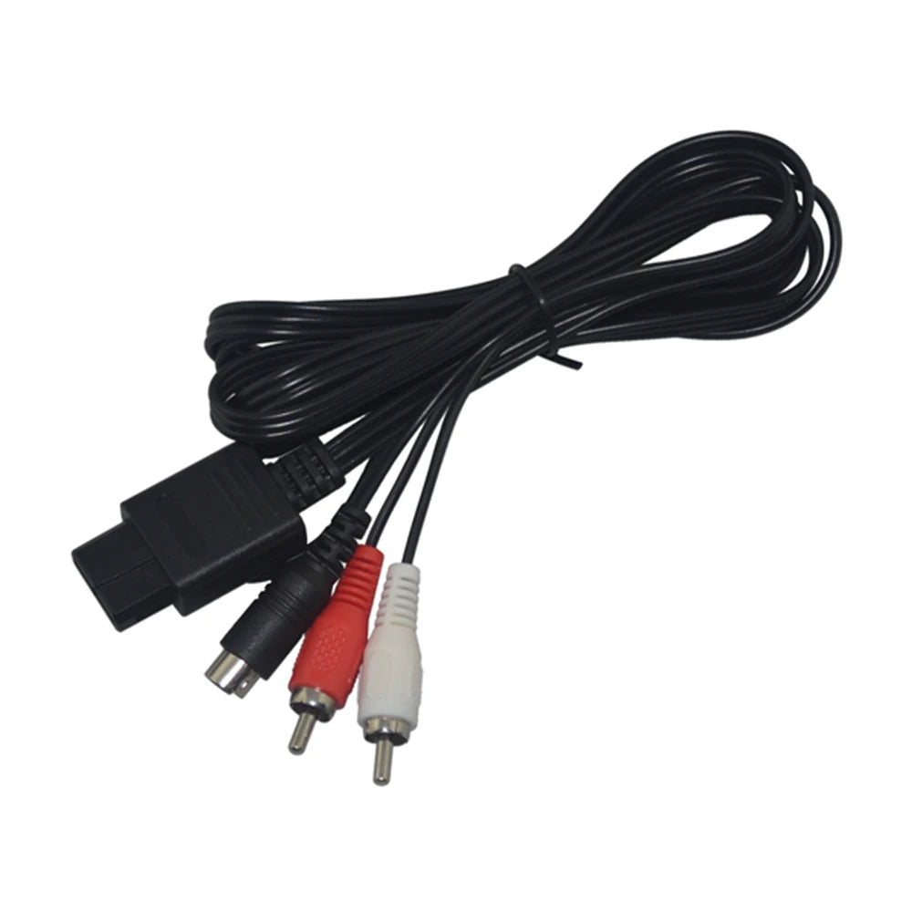 1.8M S-Video Cable for N64 SNES Game Cube AV Audio TV Cord RCA Adapter Game Console Accessory