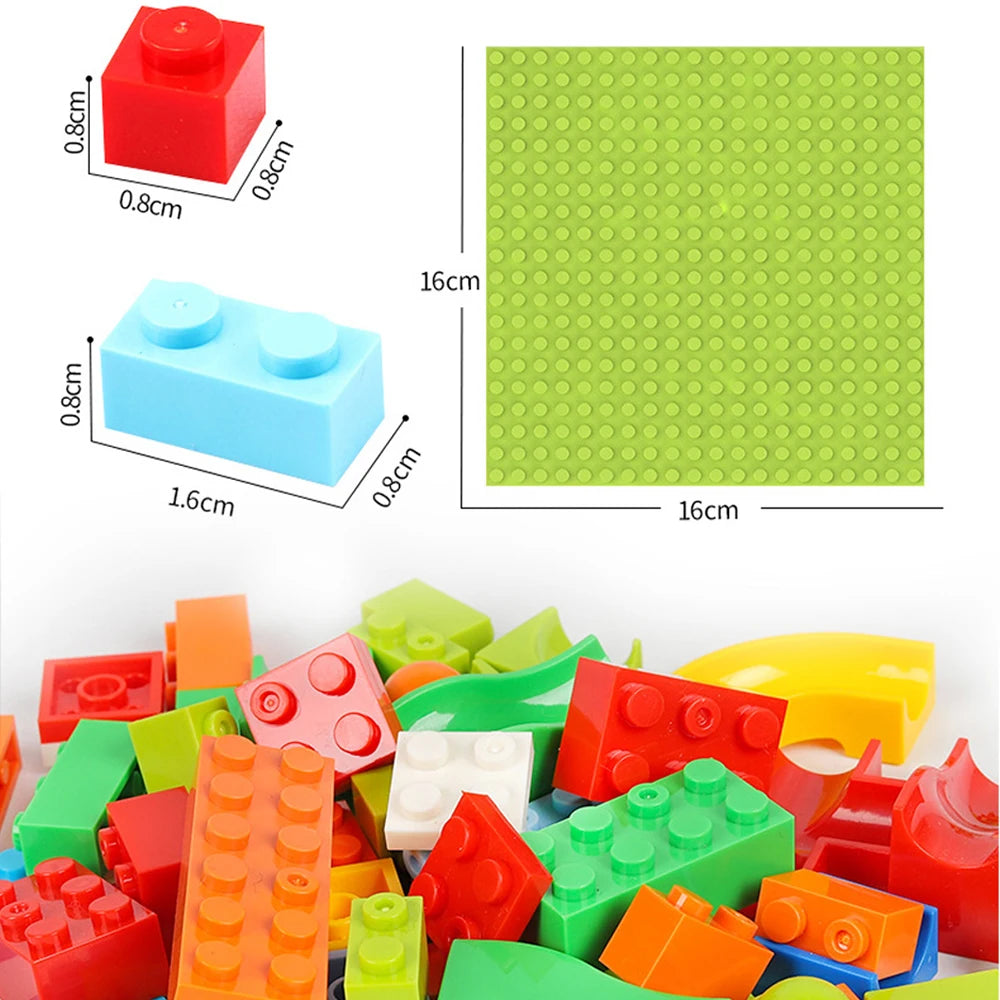 84-504PCS Marble Race Run Block Small Size Building Blocks Funnel Slide Blocks DIY Creative Bricks Assemble Toys Gifts