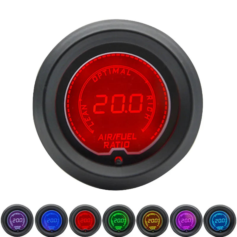 52mm Boost/Water temp/Oil temp/Volt/Tachometer/EGT/Air fuel ratio/Oil pressure Gauge LCD Digital 7 Color Display + Gauge Pods