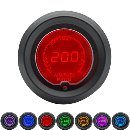 52mm Boost/Water temp/Oil temp/Volt/Tachometer/EGT/Air fuel ratio/Oil pressure Gauge LCD Digital 7 Color Display + Gauge Pods