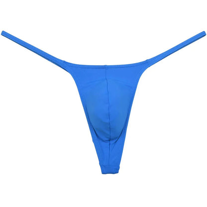Soft Men's Close-fitting Pouch String Bulge Smooth Thong Minimal Coverage T-back Jock Strap Underwear