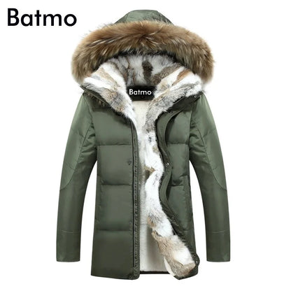 2025 winter High Quality duck down jacket men coat parkas thick Liner male Warm Clothes Rabbit fur collar ,PLUS-SIZE 828