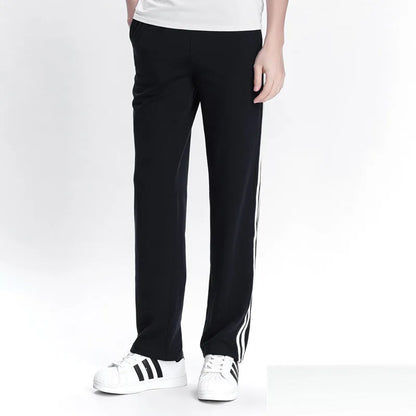 2024 Spring Summer Men's Casual Sweatpants Men Basic Trousers Tracksuit Side Stripe Slim Breathable Sportswear Track Pants