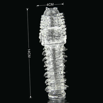 Reusable Delay condom Impotence contraceptive bold Textured extension sleeve Sex products men toys thorn dildo Sleeve cock ring