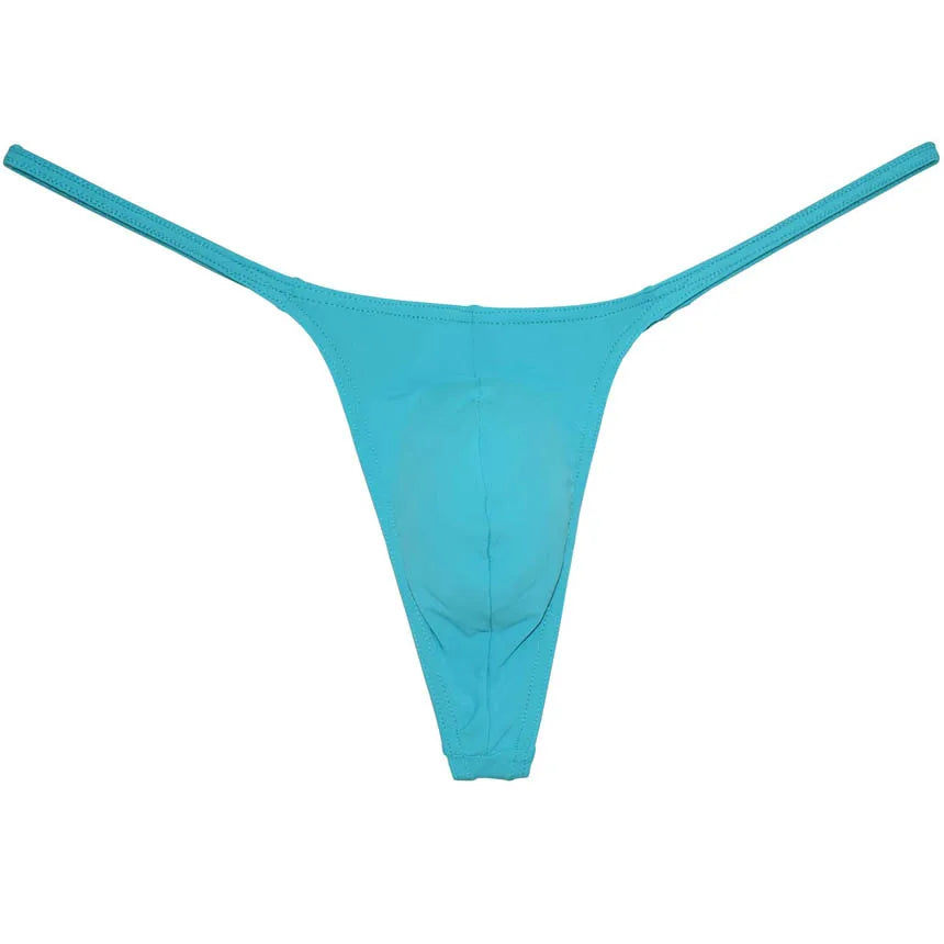 Soft Men's Close-fitting Pouch String Bulge Smooth Thong Minimal Coverage T-back Jock Strap Underwear