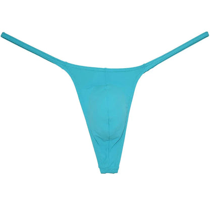 Soft Men's Close-fitting Pouch String Bulge Smooth Thong Minimal Coverage T-back Jock Strap Underwear