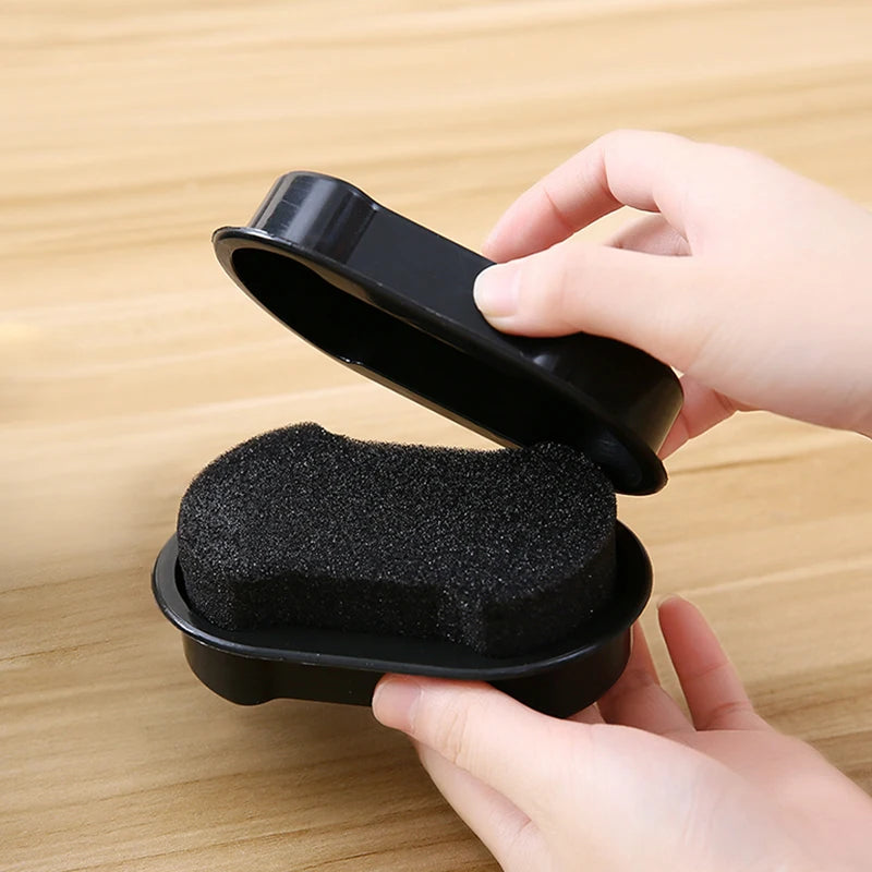 1Pcs Double-Faced Quick Shine Shoes Brush Multifunctional Leather Polishing Colorless liquid wax shining Sponge polisher Shoe