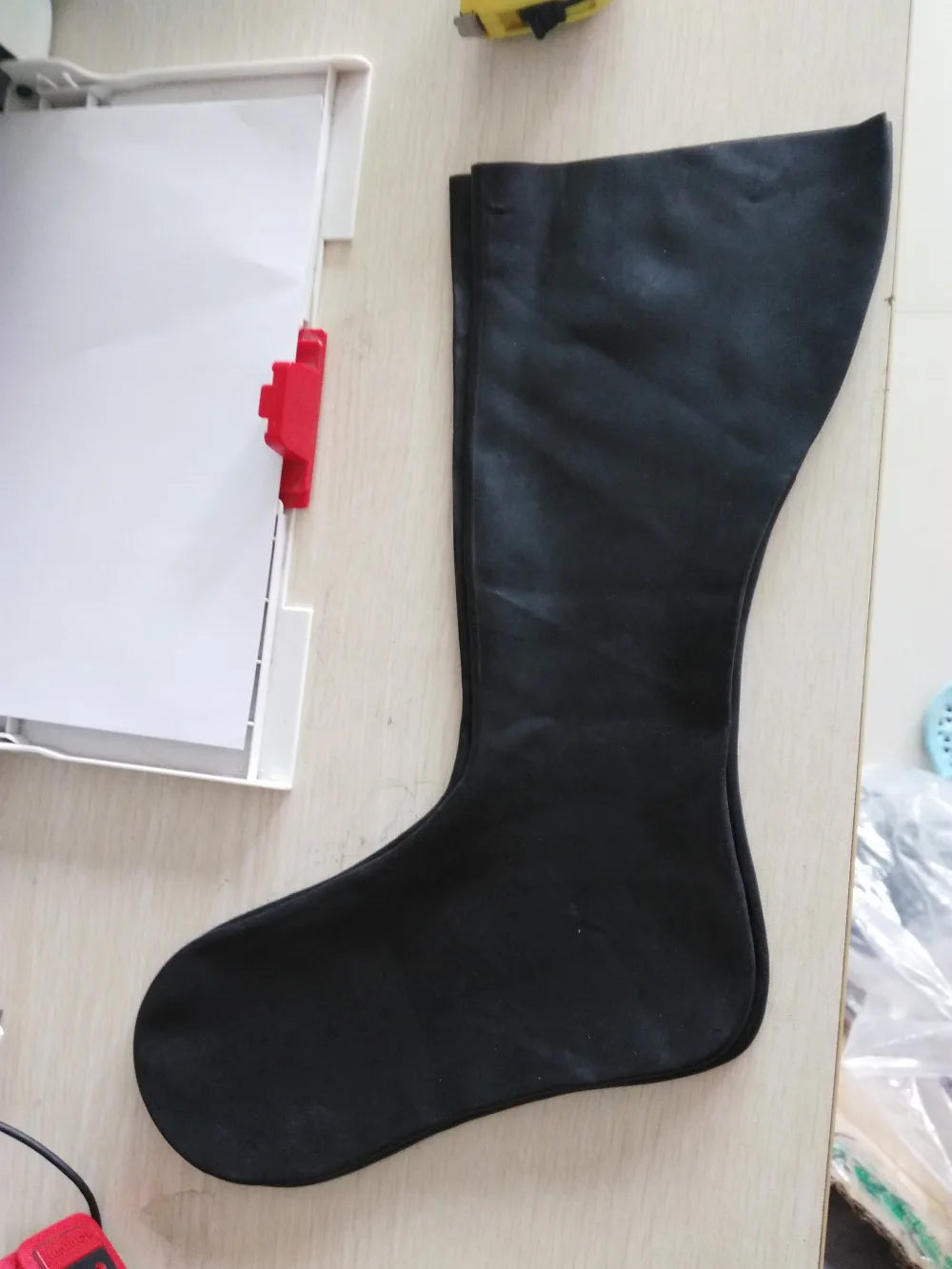 Latex 2D Socks Sexy Knee Hosiery Plain Cosplay Seamless Without Glue one piece Stocking  0.6mm Extra Thickness
