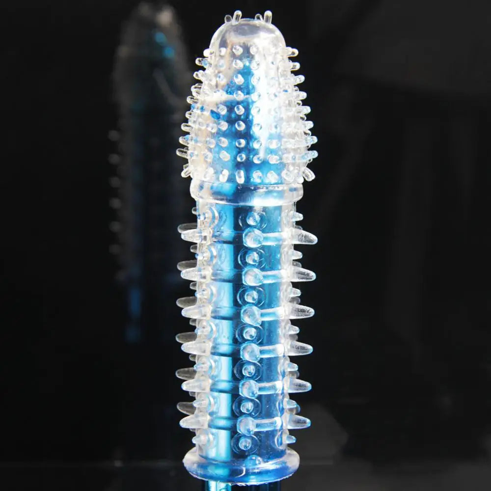 Reusable Delay condom Impotence contraceptive bold Textured extension sleeve Sex products men toys thorn dildo Sleeve cock ring