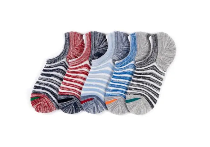 5 Pairs/lot Men Socks Large size Spring Summer Cotton Fashion Striped Silicone Non-slip socks Soft Breathable Short Socks Male