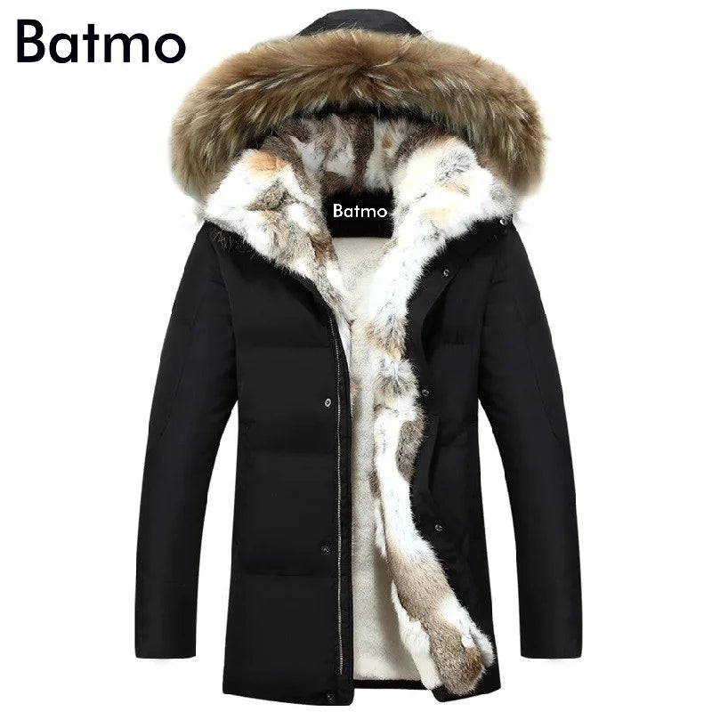 2025 winter High Quality duck down jacket men coat parkas thick Liner male Warm Clothes Rabbit fur collar ,PLUS-SIZE 828
