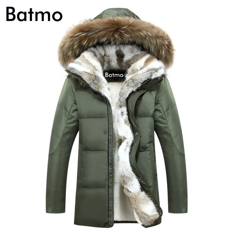2025 winter High Quality duck down jacket men coat parkas thick Liner male Warm Clothes Rabbit fur collar ,PLUS-SIZE 828
