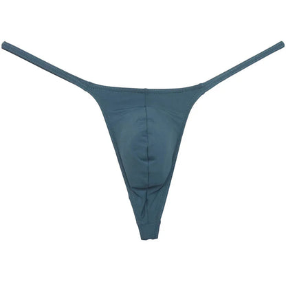 Soft Men's Close-fitting Pouch String Bulge Smooth Thong Minimal Coverage T-back Jock Strap Underwear