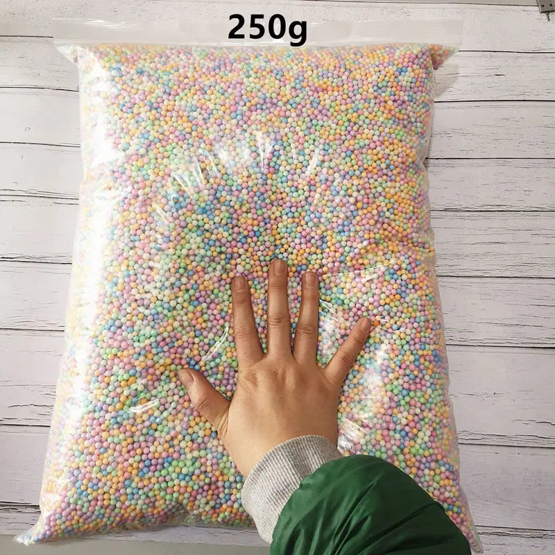 250g 4-6mm No Bleeding Foam Beads Slime Supplies Balls Tiny Snow Charms Filler Addition for Slime Mud Particles Accessories