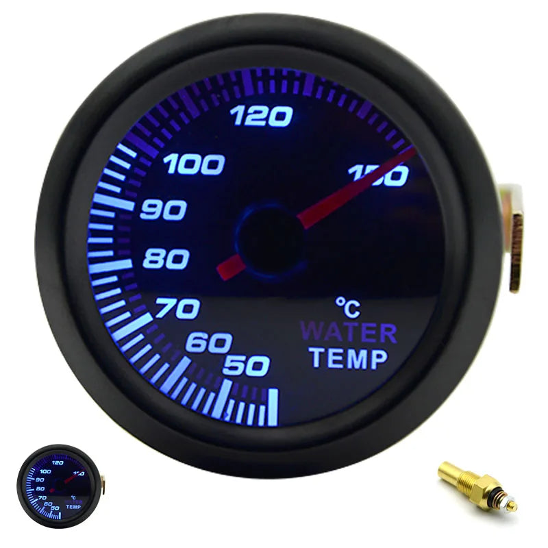52mm Boost/Vacuum/Water Temp/Oil Temp/Oil Press/Voltage/Tachometer/Air Fuel Ratio/EGT Gauge Analog Blue Led+ 52MM Gauge Pods
