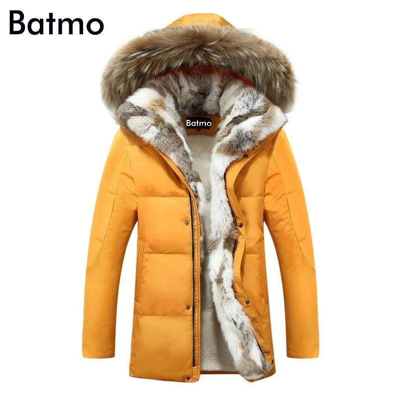 2025 winter High Quality duck down jacket men coat parkas thick Liner male Warm Clothes Rabbit fur collar ,PLUS-SIZE 828