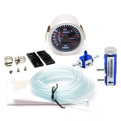 2 "52mm Turbo Boost Gauge -1-2 Bar Car Smoke Len With Adjustable Auto Turbo Boost Controller Kit 1-30 PSI