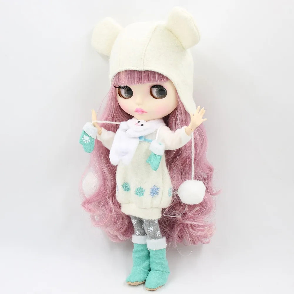 ICY DBS blyth doll 1/6 toy bjd joint body mix pink Hair white skin joint body gift 1/6 30cm nude doll anime