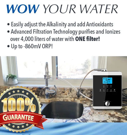 Hight Quality Water Ionizer Machine Produces pH 3-11.0 Alkaline Acid Up to -800mV ORP Auto-Cleaning LCD Touch Water Filter