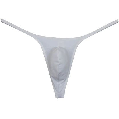 Soft Men's Close-fitting Pouch String Bulge Smooth Thong Minimal Coverage T-back Jock Strap Underwear