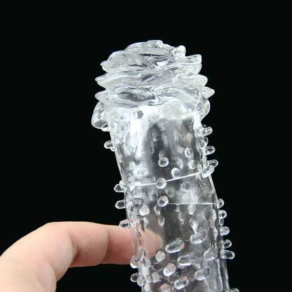 Reusable Delay condom Impotence contraceptive bold Textured extension sleeve Sex products men toys thorn dildo Sleeve cock ring
