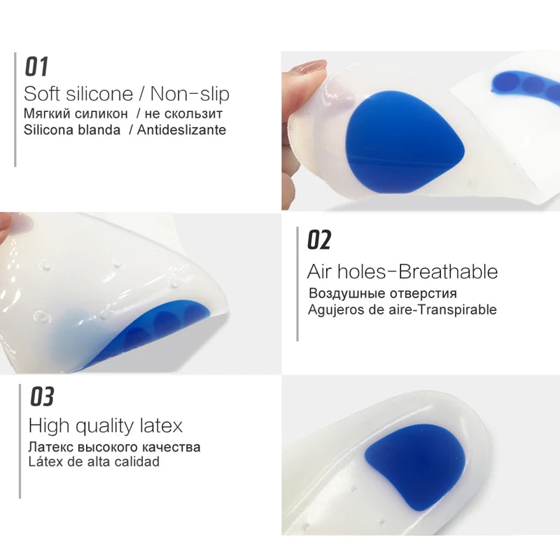 KOTLIKOFF Soft Medical Silicone Gel Insoles Flatfoot Arch Support Orthopedic Shoes Sole Insoles Pad For Shoes Plantar Fasciitis
