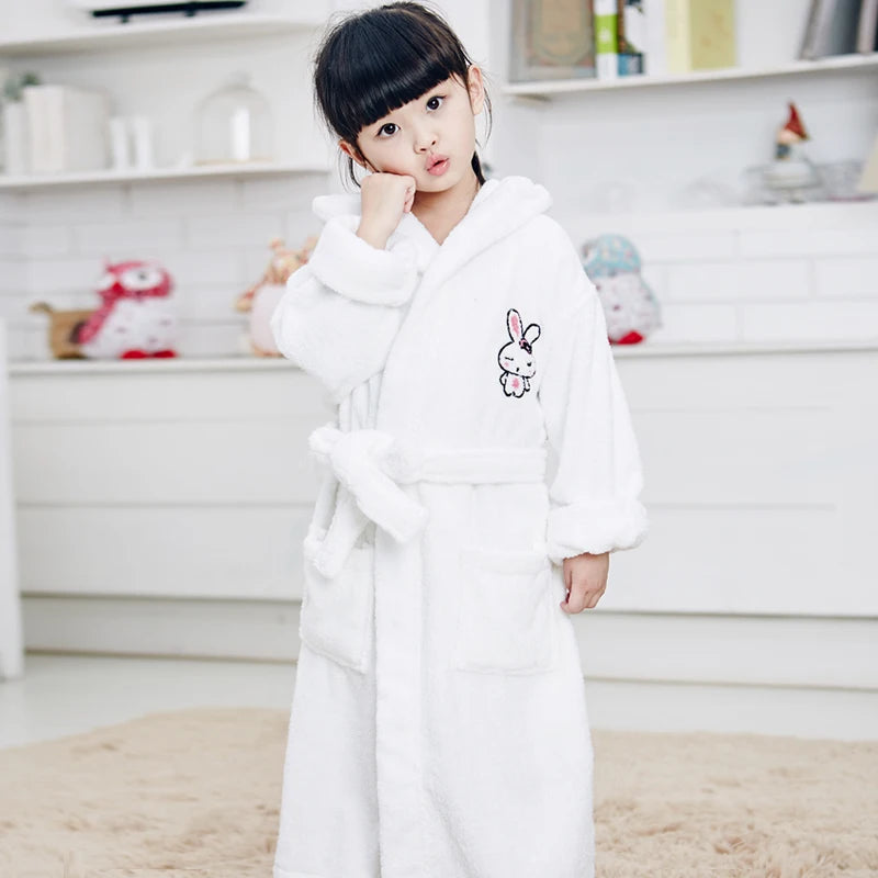 Winter Kids Bathrob 100% Cotton Boy Hooded Waffle Pink Bathrobe for Boys blue long pajamas bath robes sleepwear  Sping Autum
