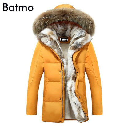 2025 winter High Quality duck down jacket men coat parkas thick Liner male Warm Clothes Rabbit fur collar ,PLUS-SIZE 828