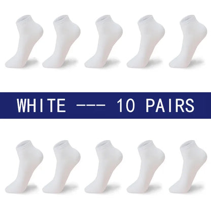 Men Summer Boat Socks Large size 44,45,46,47,48 Black Breathable Fashion Black Male Cotton Socks Men short Big New 10 Pairs