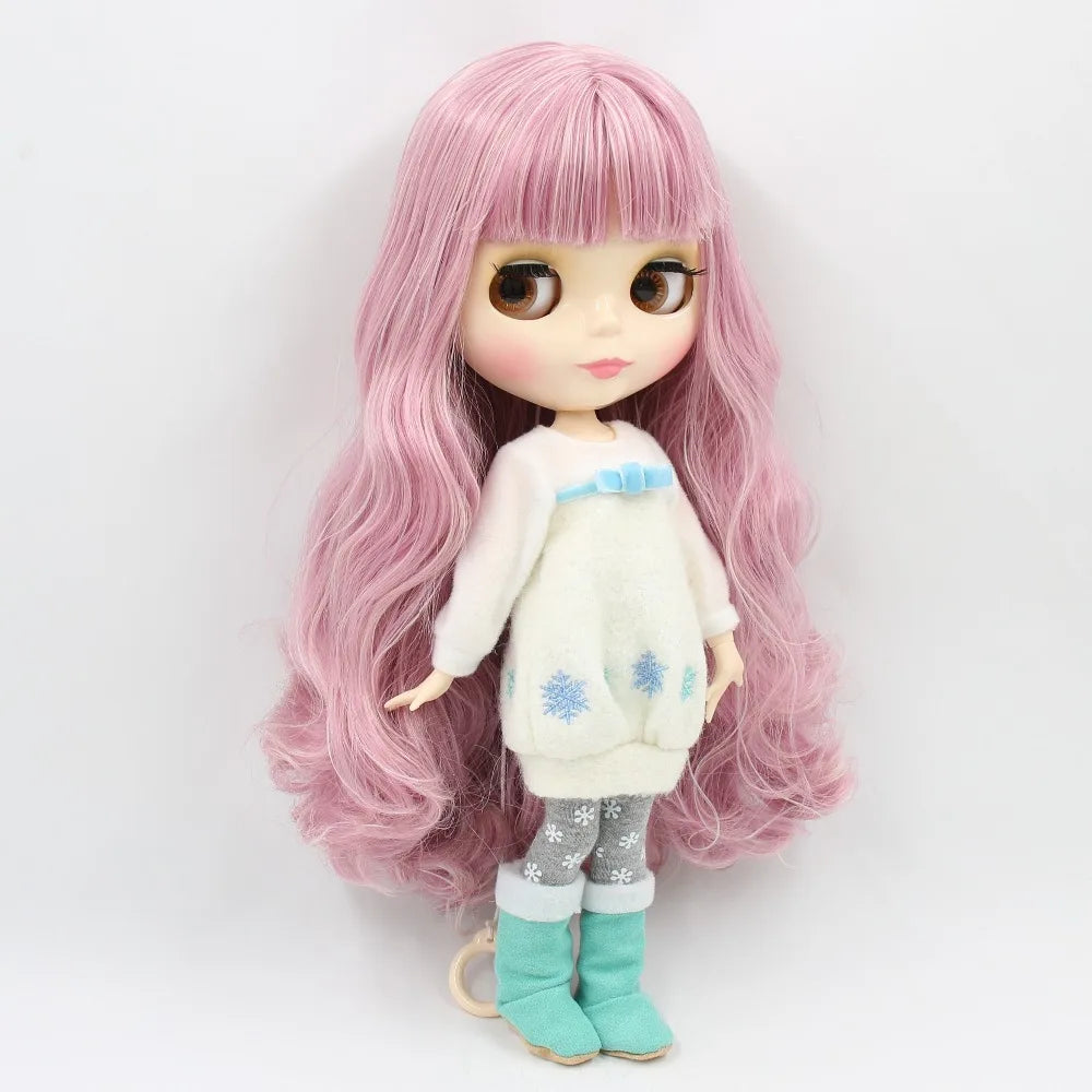 ICY DBS blyth doll 1/6 toy bjd joint body mix pink Hair white skin joint body gift 1/6 30cm nude doll anime