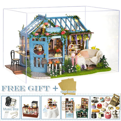 CUTEBEE DIY Dollhouse Wooden Doll Houses Miniature Dollhouse Kit Furniture Casa Music Led Toys for Children Birthday Gift