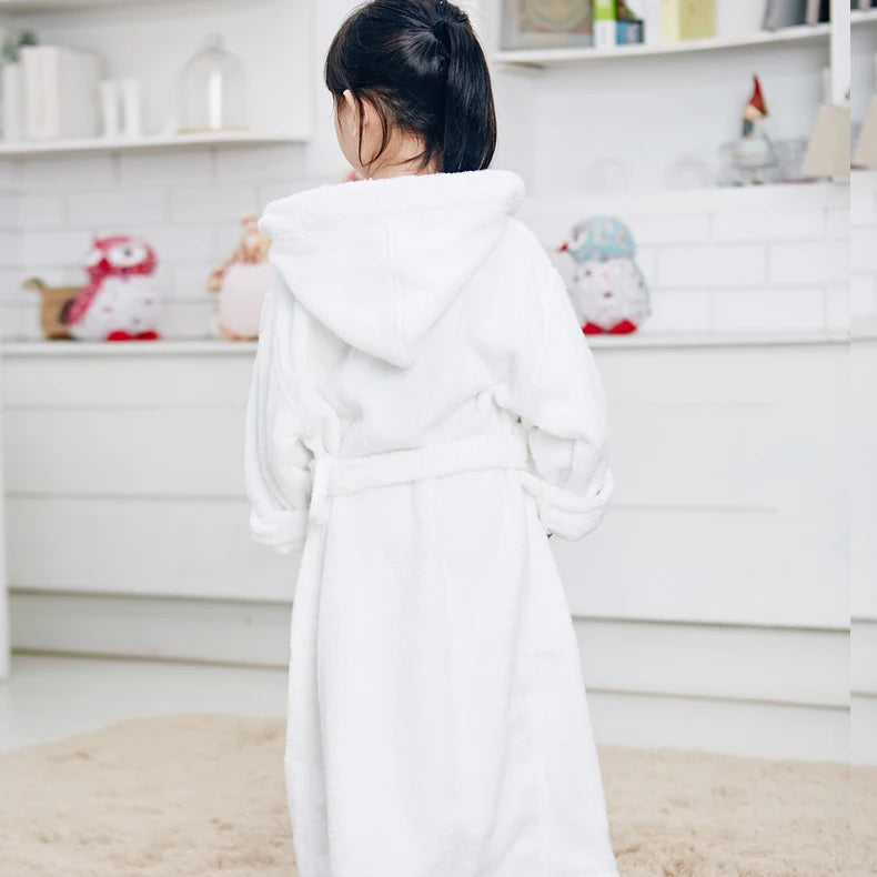 Winter Kids Bathrob 100% Cotton Boy Hooded Waffle Pink Bathrobe for Boys blue long pajamas bath robes sleepwear  Sping Autum
