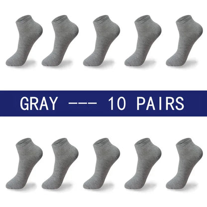 Men Summer Boat Socks Large size 44,45,46,47,48 Black Breathable Fashion Black Male Cotton Socks Men short Big New 10 Pairs