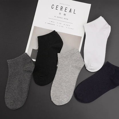 Men Summer Boat Socks Large size 44,45,46,47,48 Black Breathable Fashion Black Male Cotton Socks Men short Big New 10 Pairs