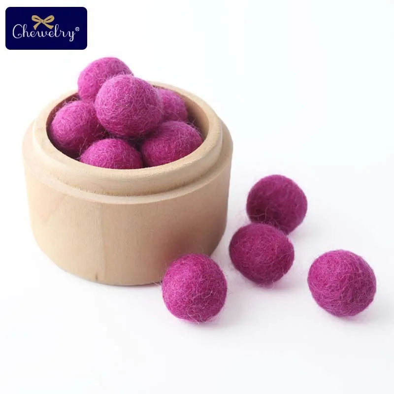 100PCS 20mm 100% Wool Felt Balls DIY Balls Hanging Accessories Candy Color Pom Pom Ball For Kids Party Crafts Children's Toys