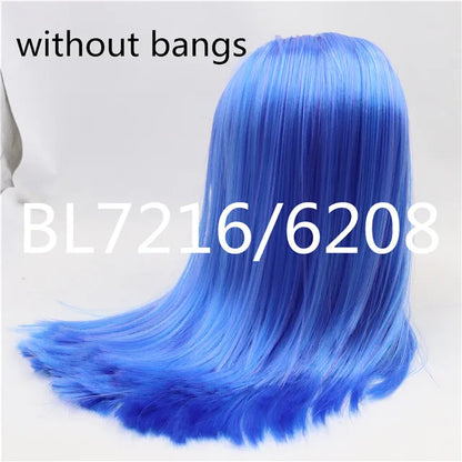 DBS blyth doll icy doll RBL wig only rbl scalp and dome straight hair for DIY custom anime blue hair purple hair black hair