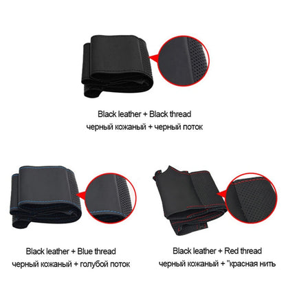 Car Steering Wheel Covers DIY Black Genuine Leather Suede For Seat Leon 5F Mk3 2013-2020 Ibiza 6J Tarraco Arona Ateca Alhambra
